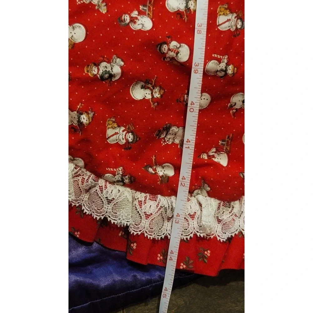 VTG Tree Skirt Christmas Snowman 